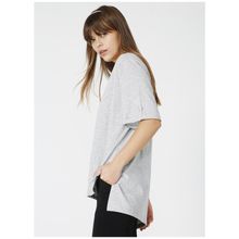 Fabrika Talita Gri Melanj V Yaka Kadın T-Shirt