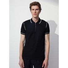 Fabrika Vidar Siyah Polo Yaka Jakarlı Erkek T-shirt