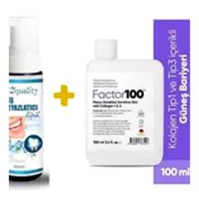 Factor100 100 ml Ultra Nemlendirici Spf50+ Leke Karşıtı Yüksek Korumalı +E2'quality Diş Beyazlatıcı Köpük