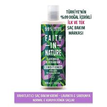Faith In Nature Lavanta&Sardunya Normal&Kuruya Dönük Saçlar İçin %99 Doğal Rahatlatıcı Saç Bakım Kremi