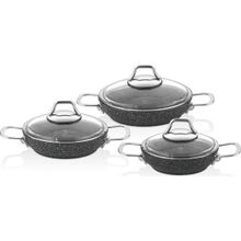 Falez Black Line 6 Parça Sahan Set Tencere