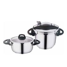 Falez TWC-1001 Twist Cook 4+7 lt Siyah Gri Düdüklü Tencere Seti