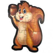 Farbu Oyuncak Ahşap Sincap 18 Parça Arka Yüzü Hikayeli Puzzle