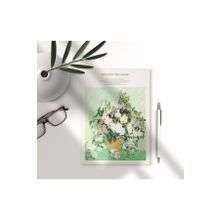 Fark Tanıtım Van Gogh Kapak Tasarımlı Kraft Sayfa A5 Pembe Güllü Vazo Desen Çizgisiz Defter