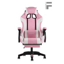 Fashcolle Dynamic Pembe Beyaz Masajlı Oyuncu Koltuğu
