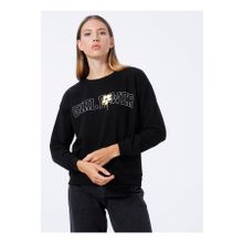 Fashion Friends 22K0573K1 Baskılı Siyah Kadın Sweatshirt