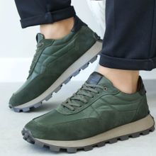 Fast Step 855MA3030 Yeşil Hakiki Deri Erkek Casual Ayakkabı