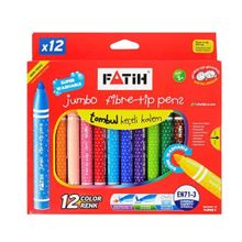 Fatih Yıkanabilir Jumbo 12 Renk Keçeli Kalem