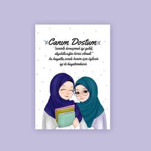 Fatofootfan Koyu Yeşil Kız Kardeşim Temalı Kartpostal