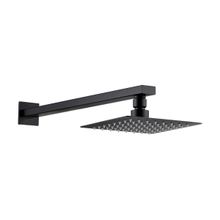 Fause Ankastre Borulu Kare Slim Metal 20x20 cm Siyah Duş Başlığı