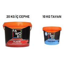 Fawori Plastik 20 kg Fawori Tavan Boya 10 kg Pudra Maviİç Cephe Boya Seti