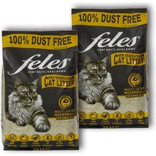 Feles Aktif Karbonlu Tozsuz 2x10 lt Kedi Kumu