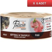 Felicia Biftekli Tavuklu Kıyılmış Tahılsız 6x85 gr Kedi Konservesi
