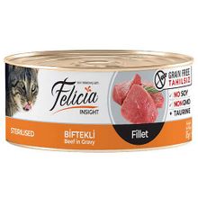 Felicia Insight Sterilised Biftek Etli Fileto Tahılsız 85 gr Kısırlaştırılmış Kedi Konservesi