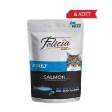 Felicia Jöle İçinde Somonlu Taurinli Tahılsız 6x85 gr Yetişkin Kedi Konservesi