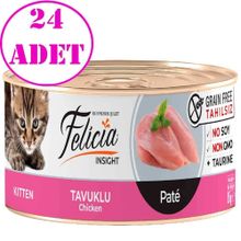 Felicia Tahılsız Kıyılmış Tavuklu Yavru Kedi Konservesi 24x85 gr