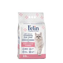 Felin 10 lt Bebek Pudrası Kokulu İnce Taneli Bentonit Kedi Kumu