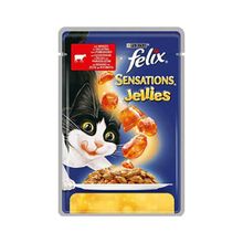 Felix 12x100 gr Sensations Sığır Etli Domotesli Jel Pouch Kedi Maması