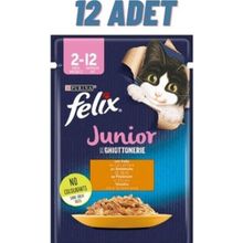 Felix 12x85 gr Junior Tavuklu Yavru Kedi Yaş Maması