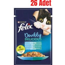 Felix 26x85 gr Çifte Lezzet Somon ve Sardalyalı Konserve Kedi Maması