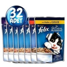 Felix 32x85 gr Pouch Karışık Yetişkin Kedi Yaş Maması