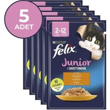 Felix 5x85 gr Junior Tavuklu Yavru Kedi Yaş Maması
