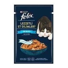 Felix 80 gr Sos İçinde Ton Balıklı Lezzetli Et Dilimleri Yetişkin Kedi Konservesi