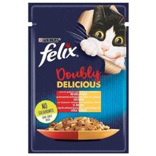 Felix 85 gr Çifte Lezzet Tavuk Sığır Etli Yetişkin Kedi Konservesi