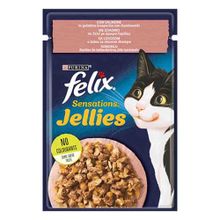 Felix 85 gr Pouch Sensation Jellies Somonlu ve Karidesli Yetişkin Kedi Konservesi