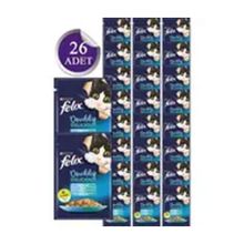 Felix Adult Pouch Sardalya ve Somonlu Yaş 26x85 gr Kedi Maması