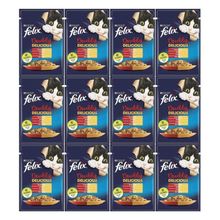 Felix Çifte Lezzet Sığır ve Tavuklu 12x85 gr Yaş Kedi Maması