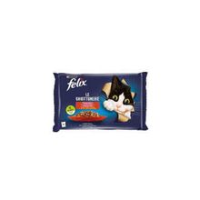Felix Jöle İçinde Sığır Etli ve Tavuklu 4x85 gr Yetişkin Kedi Konservesi