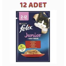 Felix Junior Sığır Etli Yavru Pouch Yaş Özel 12x85 gr Kedi Maması