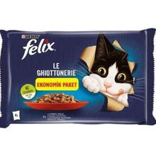 Felix Multi Pouch 4 X 85 gr Sığır Etli ve Tavuklu Yaş Kedi Maması