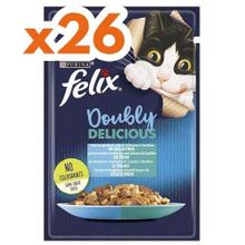 Felix Pouch Doubly Delicious Somon ve Sardalyalı Yaş 85x26 gr Kedi Maması
