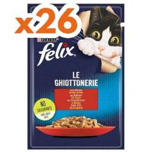 Felix Pouch Le Ghiottonerie Sığır Etli Yaş 26x85 gr Kedi Mama
