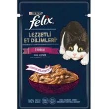 Felix Pouch Tasty Shreds 80 gr Ördekli Lezzetli Et Dilimleri Yaş Kedi Maması