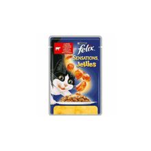 Felix Sensations Sığır Etli Domotesli Jel Pouch Kedi Maması 6x100 gr