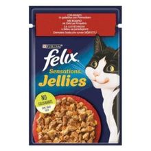 Felix Sensations Sığır Etli ve Domatesli 2x85 gr Yaş Kedi Maması