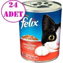 Felix Sığır Etli Tavuklu 24x400 gr Kedi Konservesi