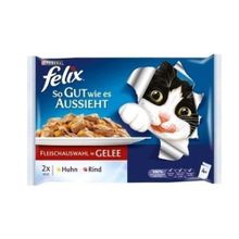 Felix Sığır Etli & Tavuklu Ekonomik Paket 4x85 gr x 12 Adet Kedi Maması
