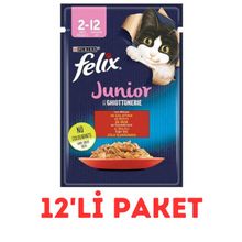 Felix Sığır Pounch 85 gr 12'li Paket Etli Yavru Kedi Yaş Maması