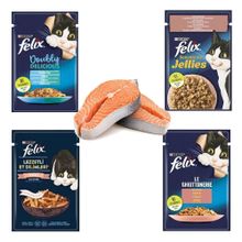 Felix Somon Paketi Somonlu Karışık 12 Adet Yetişkin Kedi Yaş Maması