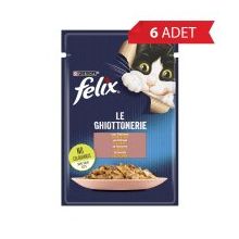 Felix Tasty Shreds Somonlu 6x85 gr Lezzetli Et Dilimleri Yetişkin Kedi Konservesi