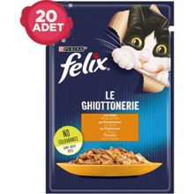 Felix Tavuklu Pouch Yetişkin Kedi Yaş Mama Konserve 20 x 85 gr Kedi Yaş Mama Konserve