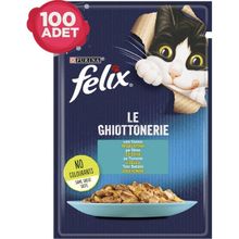 Felix Ton Balıklı Pouch 100 x 85 gr Yetişkin Kedi Yaş Mama Konserve