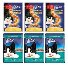 Felix Ton Balıklı X3 Sığır Etli Domatesli X3 Kedi Yaş Mama