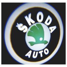 Femex Skoda Araçlar İçin Pilli Yapıştırmalı Kapı Altı Led Logo