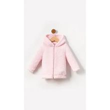 Fermuarlı Kapüşonlu Bebek Peluş Welsoft Kışlık Hırka-Pembe | 1-2 Yaş