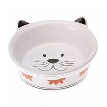 Ferplast 500 ml 18 cm Venere Kedi Desenli Seramik Mama ve Su Kabı